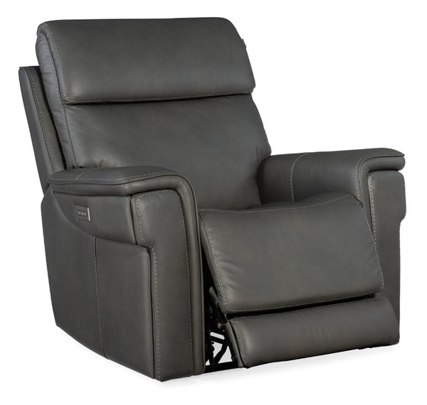 Hooker Furniture Lyra Zero Gravity Recliner In Sahara Sandalwood Leather With Power Headrest, Lumbar & Usb Port Medium Gray SS608-PHZL1-093