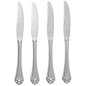 Lenox Oneida Marquette Fine Flatware Dinner Knives, Set of 4 Metallic, STAINLESS METAL 2272004B