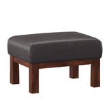 Parcell Mission-Style Dark Oak Finish Wood Ottoman