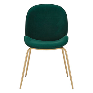 Homelegance By Top-Line Bridey Velvet Upholstered Gold Finish Dining Chairs (Set of 2) Gold Rubberwood