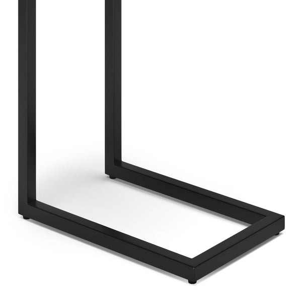 English Elm Davisville Handcrafted C Side Table in Natural Mango Wood with Geometric Resin Inlay & Black Metal Frame B136P158581