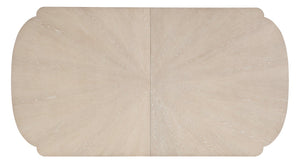 Hooker Furniture Nouveau Chic Rectangle Dining Table With Sandstone Oak Veneer, Scalloped Ends & 22" Leaf For 6–8 6500-75200-80