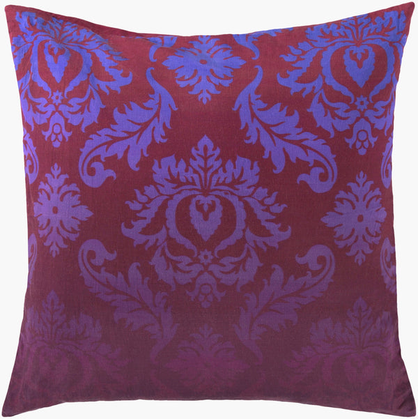 Surya Elizabeth Elegant 18" X 18" Cotton Accent Pillow - Traditional Style For Timeless Home Decor Plum Cotton Sy013-1818