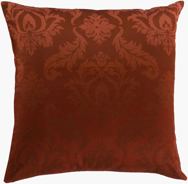 Surya Elizabeth Elegant 18" X 18" Cotton Accent Pillow - Traditional Style For Timeless Home Decor Burgandy Cotton Sy014-1818p