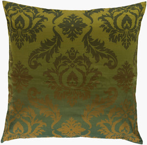 Surya Elizabeth Elegant 18" X 18" Cotton Accent Pillow - Traditional Style For Timeless Home Decor Olive Cotton Sy028-2222p