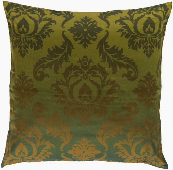 Surya Elizabeth Elegant 18" X 18" Cotton Accent Pillow - Traditional Style For Timeless Home Decor Olive Cotton Sy028-2222p