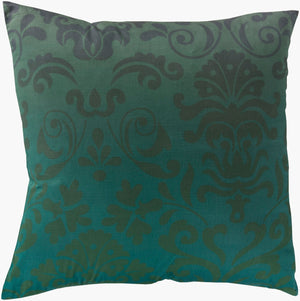 Surya Elizabeth Elegant 18" X 18" Cotton Accent Pillow - Traditional Style For Timeless Home Decor Emerald Cotton Sy033-2222