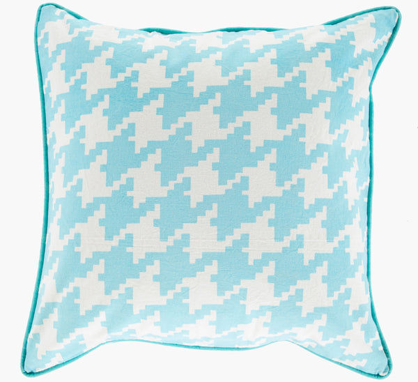 Surya Houndstooth Accent Pillow - 20" Cotton Decorative Pillow For Living Room, Bedroom Comfort & Style Mint Cotton Sy038-1818