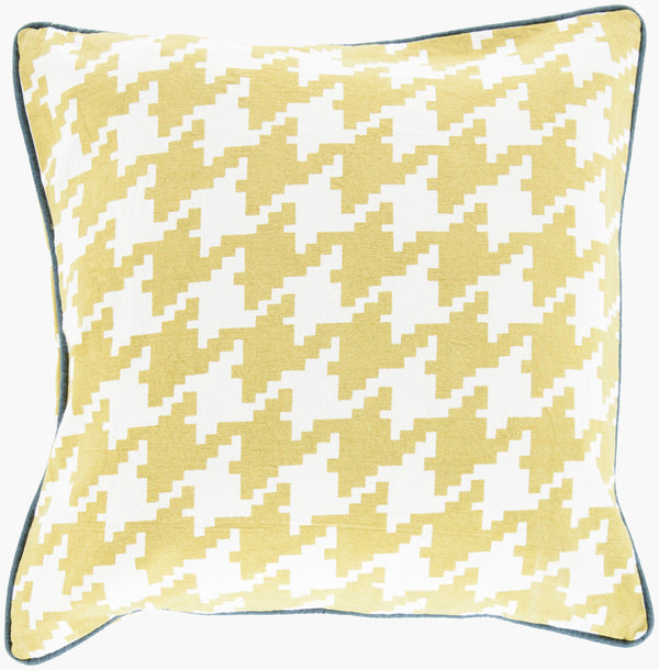 Surya Houndstooth Accent Pillow - 20" Cotton Decorative Pillow For Living Room, Bedroom Comfort & Style Grass Green Cotton Sy041-2222p