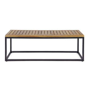 English Elm Christopher Knight Home® - JECO Industrial Wood and Metal Bench with Acacia Wood Seat and Black Iron Frame, Handcrafted Durable Finish Teak 62622.00WTCBLK