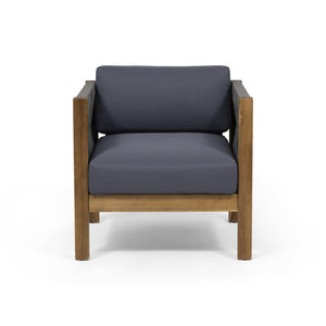 English Elm Christopher Knight Home® - Laurel Outdoor Club Chair Set Of 2 - Stylish Acacia Wood With Rattan Accents & Water-Resistant Cushions 65439.00GRY-2