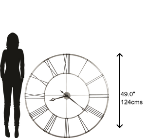 Hekman Furniture 625472 Stockton Wall Clock - Modern Wrought Iron Design With Roman Numerals & Quartz Movement Timer Metal Stockton Wall Clock 625472