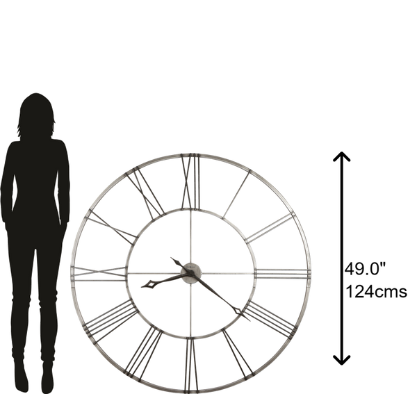 Hekman Furniture 625472 Stockton Wall Clock - Modern Wrought Iron Design With Roman Numerals & Quartz Movement Timer Metal Stockton Wall Clock 625472