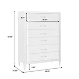 Zoey 6 Drawer Chest Silver P344124 Pulaski Furniture