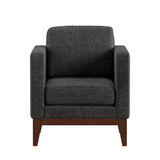 Homelegance By Top-Line Deacon Linen Upholstered Accent Chair Dark Grey Linen