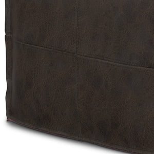 English Elm Sheffield Square Pouf - Handcrafted Distressed Brown Leather Accent For Stylish Living Spaces B136P159303-GIGA