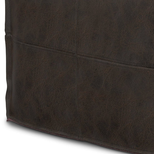 English Elm Sheffield Square Pouf - Handcrafted Distressed Brown Leather Accent For Stylish Living Spaces B136P159303-GIGA