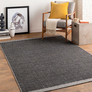 Surya Sycamore 10' X 14' Handmade Eco-friendly Area Rug - Cottage Charm With Easy Care & Style Black Recycled Pet Yarn Syc2304-810