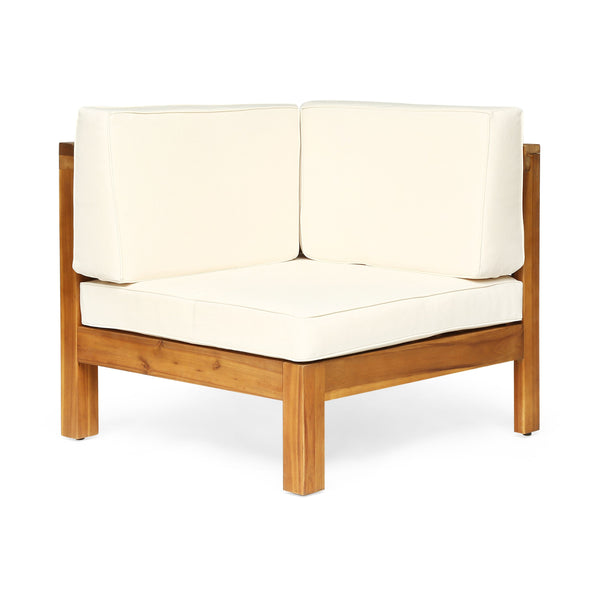 English Elm Oana Outdoor Corner Chair Solid Acacia Hardwood Slat Design with Weather Resistant Cushion 64495.00BGE