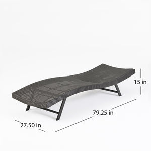 English Elm Christopher Knight Home® - Kauai Pe Wicker Chaise Lounge Set - Stylish, Adjustable Outdoor Seating For Ultimate Relaxation! 54087.00GRYMP2