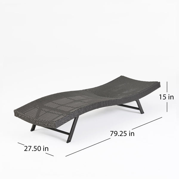 English Elm Christopher Knight Home® - Kauai Pe Wicker Chaise Lounge Set - Stylish, Adjustable Outdoor Seating For Ultimate Relaxation! 54087.00GRYMP2