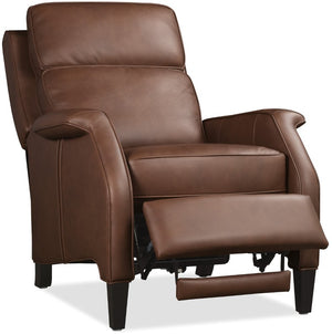 Hooker Furniture Wrenn Recliner With Power Headrest And Usb Charging — Semi-Aniline Leather, Bustle Back Comfort Brown RC829-PH-087