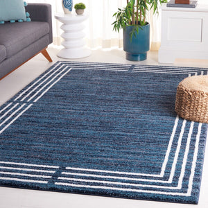 Safavieh Symphony 618 Power Loomed 100% Polypropylene Modern Rug Navy / Ivory SYH618N-8