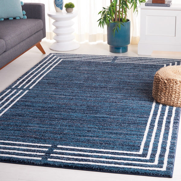 Safavieh Symphony 618 Power Loomed 100% Polypropylene Modern Rug Navy / Ivory SYH618N-8