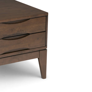 English Elm Harper End Table - Mid-Century Modern Walnut Brown With Storage Drawers For Versatile Living Spaces B136P158161