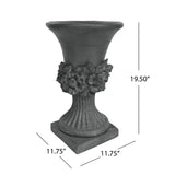 Christopher Knight Home® - Noble House - Calliope Outdoor Traditional Roman Chalice Garden Urn Planter with Floral Accents