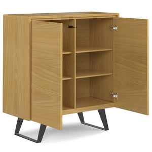 English Elm Lowry Medium Storage Cabinet - Stylish Oak Veneer With Adjustable Shelves For Versatile Use B136P158858