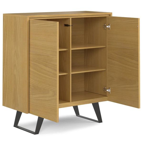 English Elm Lowry Medium Storage Cabinet - Stylish Oak Veneer With Adjustable Shelves For Versatile Use B136P158858
