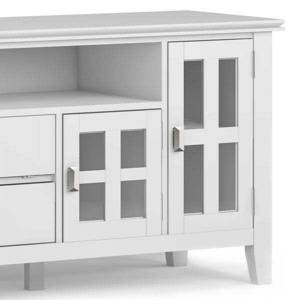 English Elm Artisan 72" White Tv Media Stand – Handcrafted Solid Wood With Modern Storage & Cable Management Solutions B136P158428