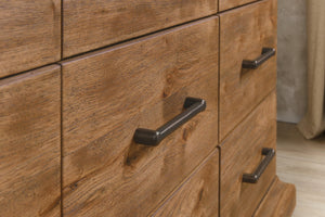 Hooker Furniture Big Sky Nine Drawer Dresser With Pecky Hickory Veneers, Vintage Natural Finish, Cedar-Lined Drawers 6700-90202-80