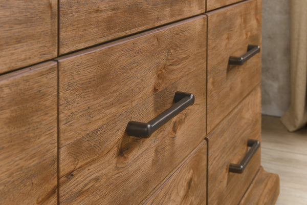 Hooker Furniture Big Sky Nine Drawer Dresser With Pecky Hickory Veneers, Vintage Natural Finish, Cedar-Lined Drawers 6700-90202-80