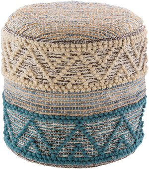 Livabliss Sydney Woven Cotton Jute Pouf Artisan Crafted Accent Seat for Living Room or Bedroom SYPF001-181816