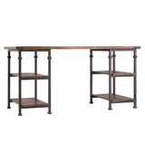 Homelegance By Top-Line Rafferty Vintage Industrial Storage Desk Black Wood