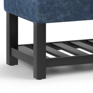 English Elm Cosmopolitan Storage Ottoman Bench - Stylish Denim Blue, Tufted Design With Hidden Storage Space B136P158561