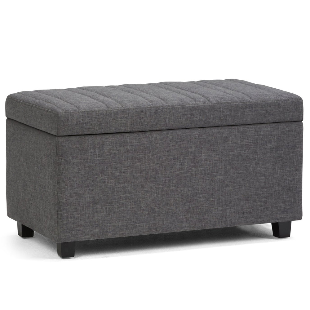 English Elm Darcy Storage Ottoman Bench - Stylish Slate Grey Upholstered Design With Hidden Storage & Comfort B136P159120