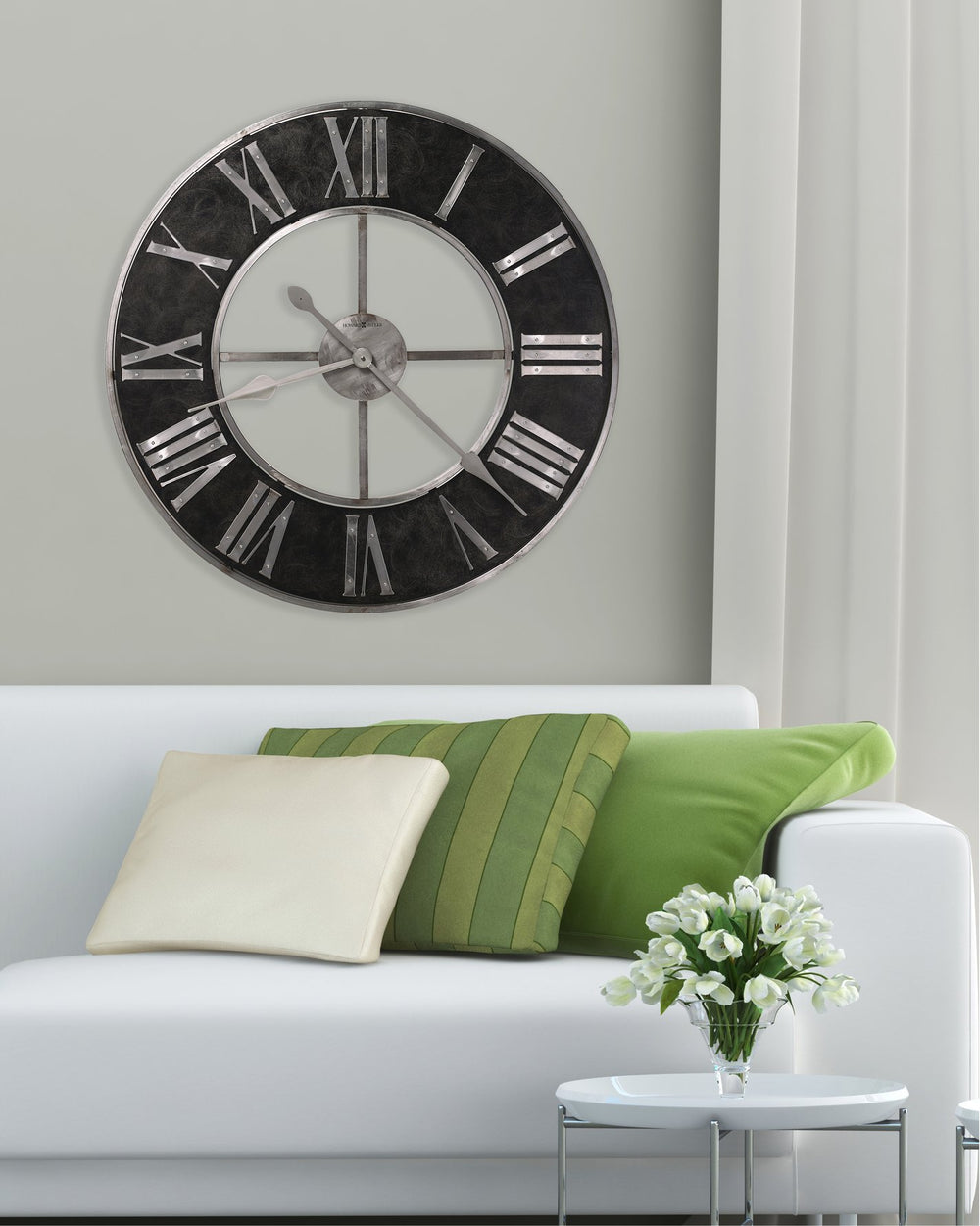 Hekman Furniture 625573 Howard Miller Dearborn Oversized Wall Clock – Industrial Steel Frame With Distressed Accents  Dearborn Wall Clock 625573