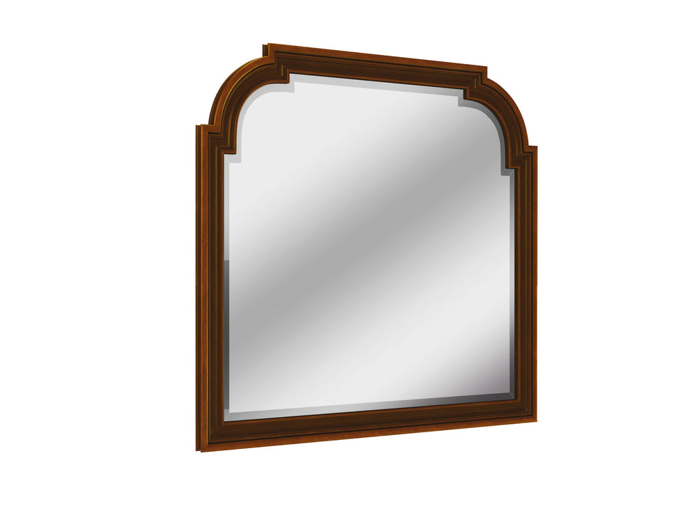 A.R.T. Furniture Newel Landscape Mirror - Vintage Cherry Finish, Beveled Glass, Wall-hung Or Dresser Attachment Option Brown Poplar Solids,Resin,Glass 294120-1406