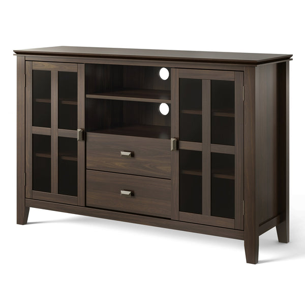 English Elm Artisan Tall Tv Media Stand - Rich Tobacco Brown, Solid Wood With Stylish Storage & Timeless Design B136P158411