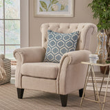 Christopher Knight Home® - Noble House - Greggory Tufted Light Beige Fabric Club Chair