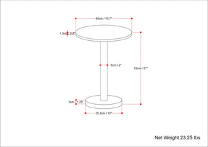 English Elm Evans White Marble Side Table with Black & Gold Iron Pedestal — Handcrafted Modern Accent (98) B136P159931