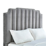 Saffron Velvet Upholstered Nailhead Headboard