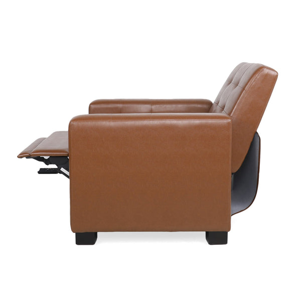 English Elm Christopher Knight Home® - RECLINER ergonomic PU leather lounge chair with plush padding and supportive design for home comfort and style Light Brown 71978.00PUCOGN