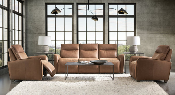Bernhardt Bernhardt Sorrento Leather Power Motion Sofa With Usb, Plush Seating, Tufted Modern Design 387RLO
