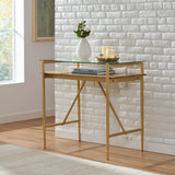 Christopher Knight Home® - Noble House - Toland Rustic Glam Handmade Glass Top Console Table, Honey Brown and Gold