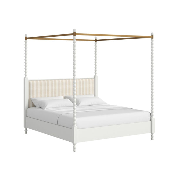 A.R.T. Furniture Haven Canopy Bed with Upholstered Headboard - Vintage Charm Meets Modern Comfort for Your Bedroom 339136-2367FB