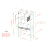 Holmes Modern Writing Desk with Outlet & USB Port, Reeded Drawer, and Hutch Storage Coastal Oak WEHOL42OS3CO0 Walker Edison